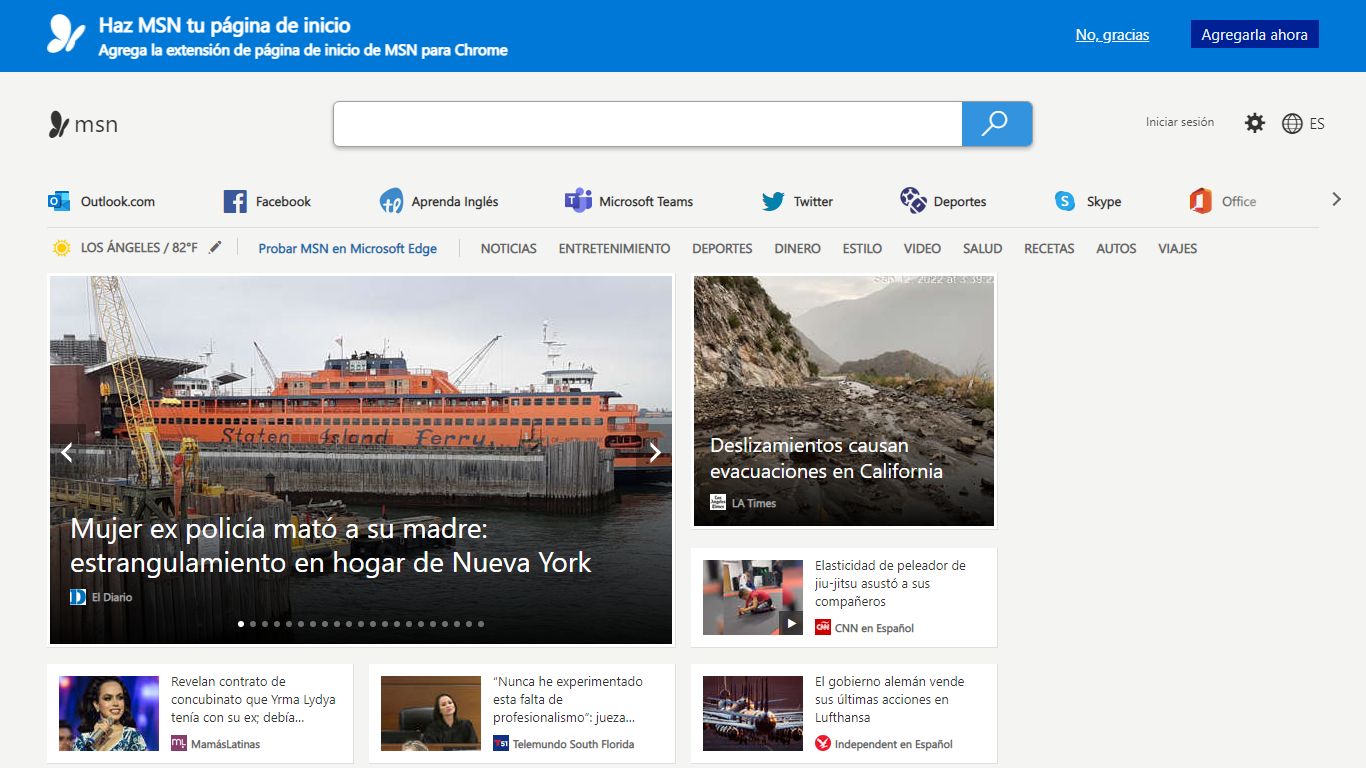 Entra a Hotmail, Outlook, Skype, noticias en español y más en MSN Latino